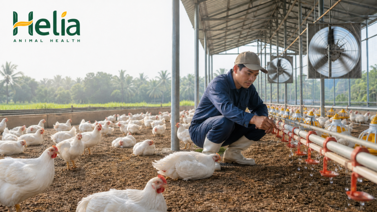 Gà bị stress nhiệt: quy trình 30 phút giảm tải cho đàn
